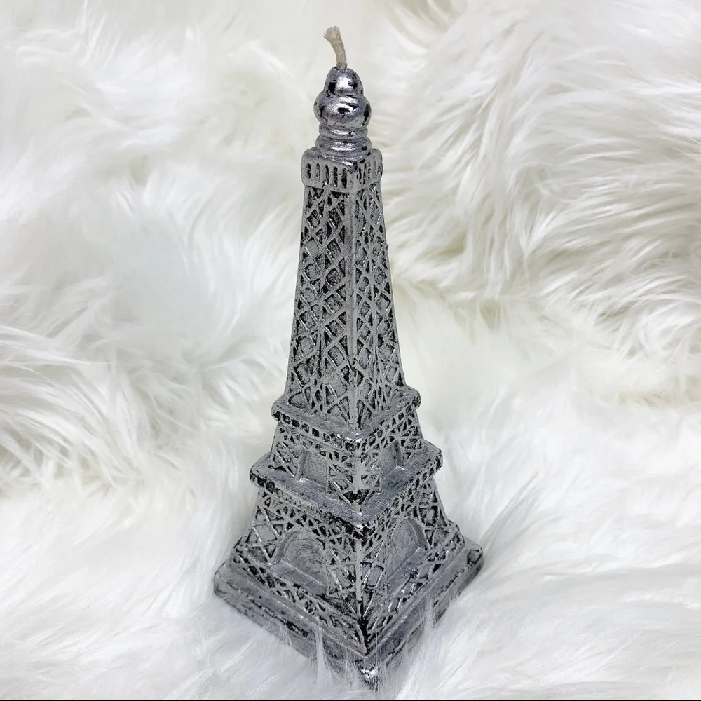 🩵 Eiffel Tower Decorative Candle - Silver